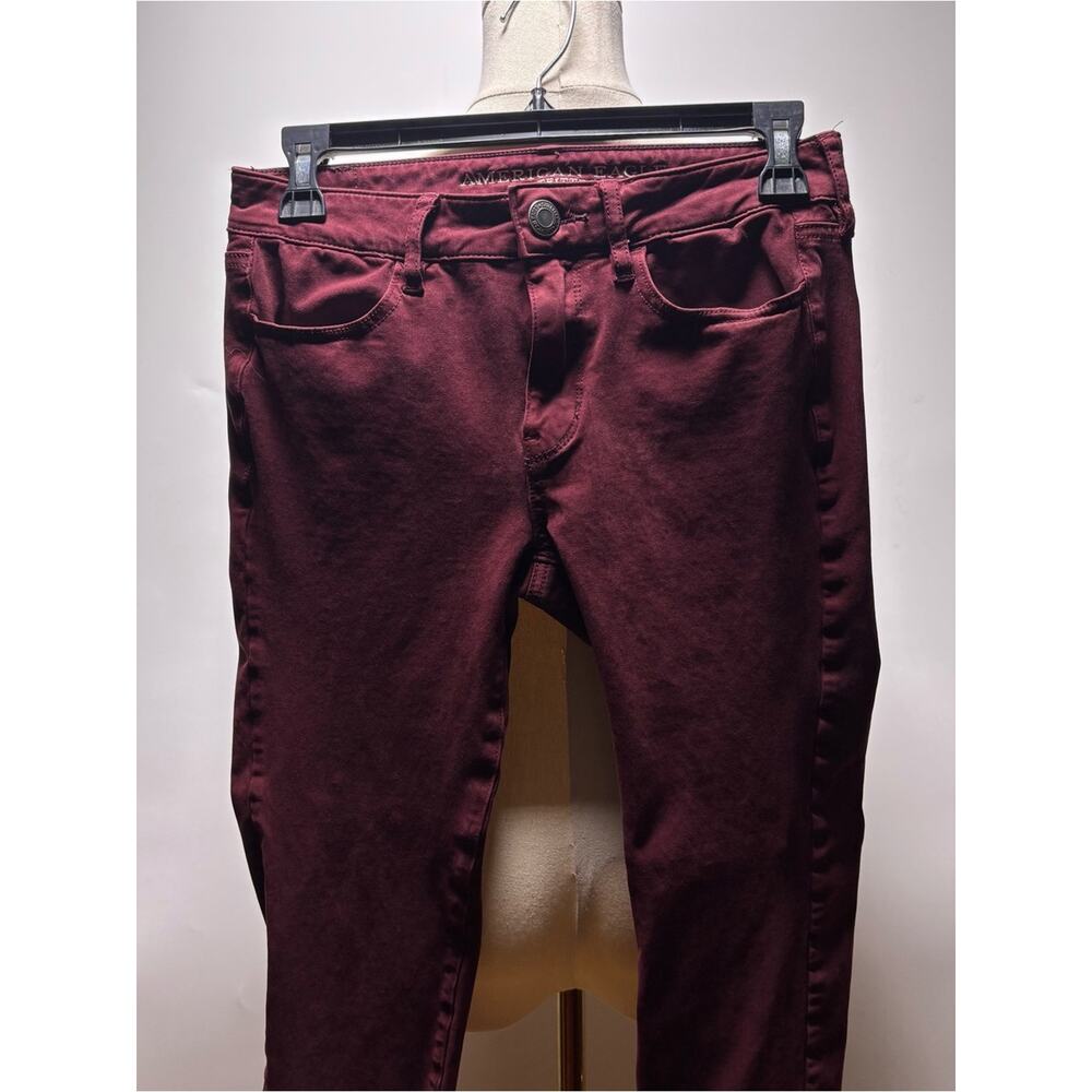 American Eagle Outfitters Women's Burgundy Hi-Rise Jeggings Size 2 Regular - Picture 2 of 9